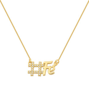 Colar #Fé - Semijoia com Banho de Ouro