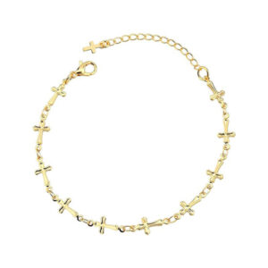 Pulseira Cruz - Semijoia com Banho de Ouro